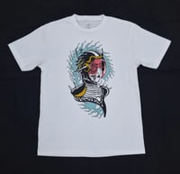 Image 1 of Cyberpunk Geisha White T-shirt- Bone Trail Apparel