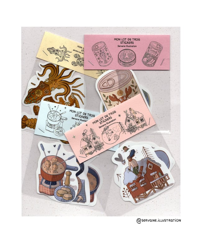 Lot de 3 stickers (quatre au choix)