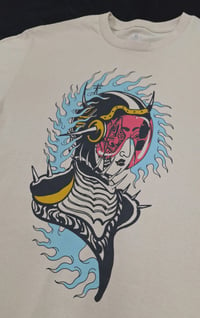 Image 4 of Cyberpunk Geisha Sand T-shirt - Bone Trail Apparel