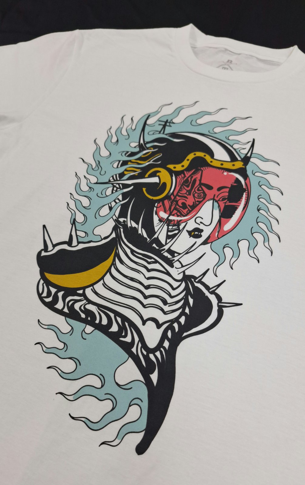 Cyberpunk Geisha White T-shirt- Bone Trail Apparel | Inkspit