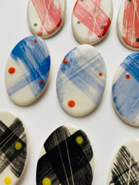 Image 1 of Hand Drawn Oval Brooches 