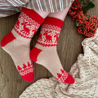 Image 1 of Patron chaussettes Winter Moose