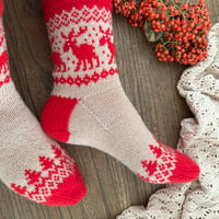 Image 2 of Patron chaussettes Winter Moose