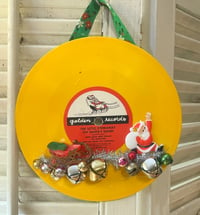 FUN! Vintage Jolly Santa Christmas Record Decoration