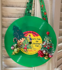 FUN! Vintage Shiny Cheer Christmas Record Decoration