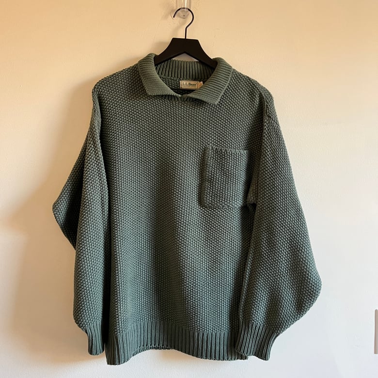 Image of LL Bean Seed Stitch Collared Sweater