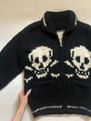 vintage hand knit wool SKULL cowichan sweater
