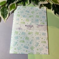 Image 1 of Handmade Sleepy Notebook, Green and Blue Variant