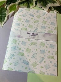 Image 2 of Handmade Sleepy Notebook, Green and Blue Variant