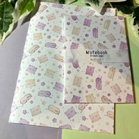 Image 1 of Handmade Sleepy Notebook, Orange and Purple Variant