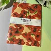 Image 1 of Handmade Red Poppies Notebook