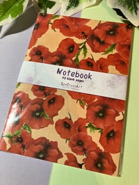 Image 2 of Handmade Red Poppies Notebook