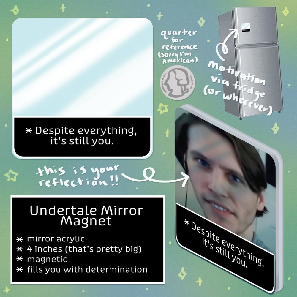 Image of Undertale Motivating Mirror Magnet *PREORDER DISCOUNT*