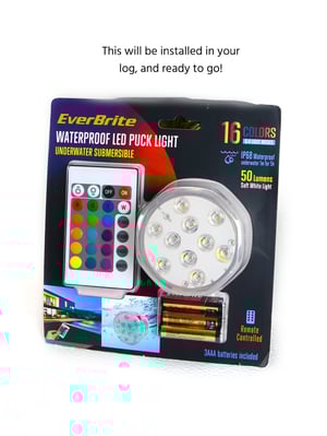 Image of Rustic Spruce Log LED light with hidden pictures inside, Rustic Decor, Unique functional art