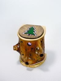 Image 7 of Rustic Spruce Log LED light with hidden pictures inside, Rustic Decor, Unique functional art