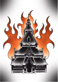 Burning Church Print