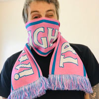 Image 1 of TRANS RIGHTS NOW FOOTY SCARF