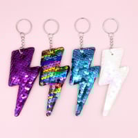 Image 9 of Set of 4 Sequin Lightning Bolt Keyrings