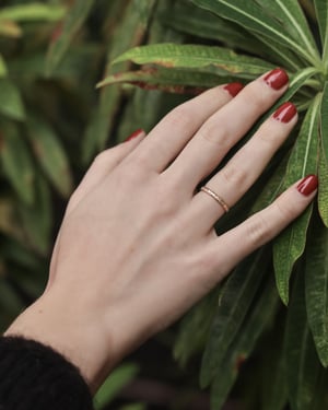 Image of 18ct rose gold 2mm horn texture ring