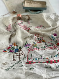 Image 1 of Very Worn Embroidered Cushion Cover 