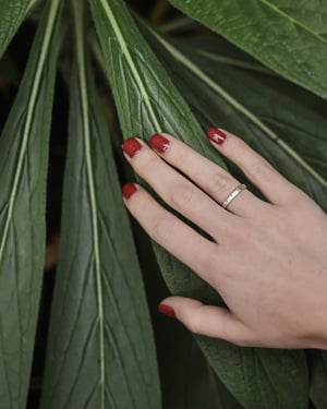 Image of 9ct White gold 3mm horn texture ring