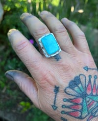 Image 5 of WL&A Handmade White Water Tres Arrows Signet Ring - Size 13