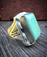 Image 3 of WL&A Handmade Carico Lake Tres Arrows Signet Ring - Size 10 