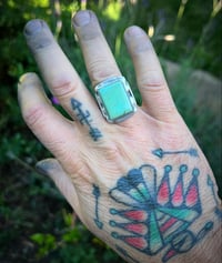 Image 5 of WL&A Handmade Carico Lake Tres Arrows Signet Ring - Size 10 