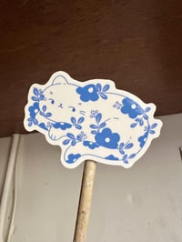 Image 2 of Porcelain Flower Cat Sticker