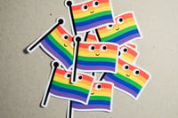 Image 2 of Pride Flag Happy Sticker