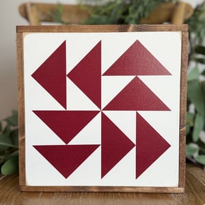Image of 5-Set Cranberry - 11" Classic Barn Quilts