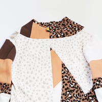 Image 6 of maple leaves fall courtneycourtney adult M medium longsleeve patchwork funnel neck sweatshirt