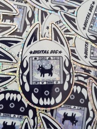 Digital Dog Glitter Sticker