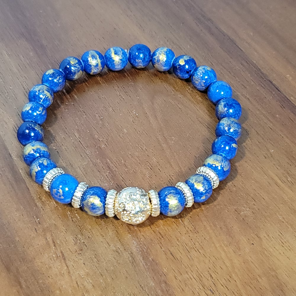 Image of Lapis Lazuli Beaded Stretch Bracelet