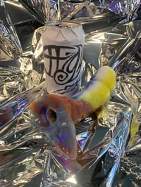 Image 1 of FLOP Seraphim Hybrid Strap-On Dildo & Stroker in “Stained Glass” colorway