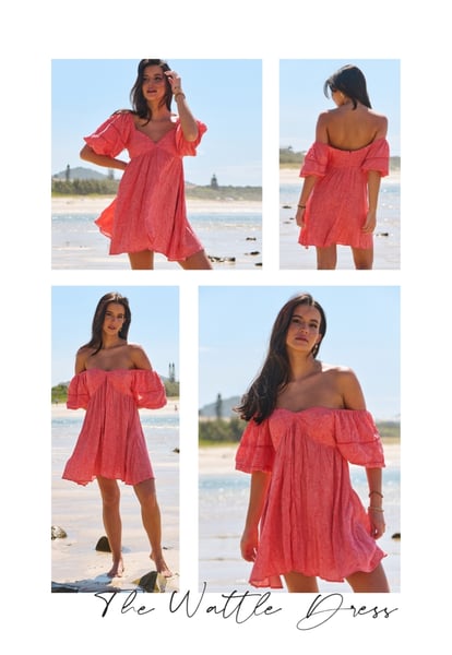 Image of Little Bow Print Wattle Mini Dress. By JAASE.