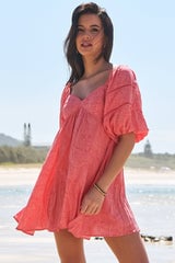 Image of Little Bow Print Wattle Mini Dress. By JAASE.