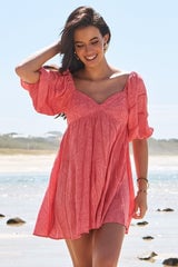 Image of Little Bow Print Wattle Mini Dress. By JAASE.