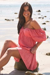 Image of Little Bow Print Wattle Mini Dress. By JAASE.