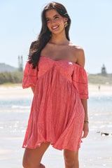 Image of Little Bow Print Wattle Mini Dress. By JAASE.