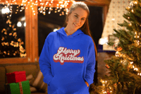 Image 1 of Retro Merry Christmas Unisex Crewneck Hoodie