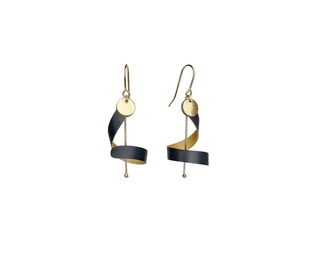 Image of Musical Bloom - Bamboo Earrings (Black)