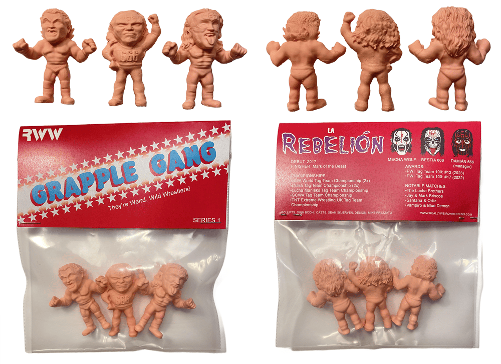 RWW GRAPPLE GANG MINI-WRESTLERS SERIES 1: LA REBELIÓN (3-PACK)