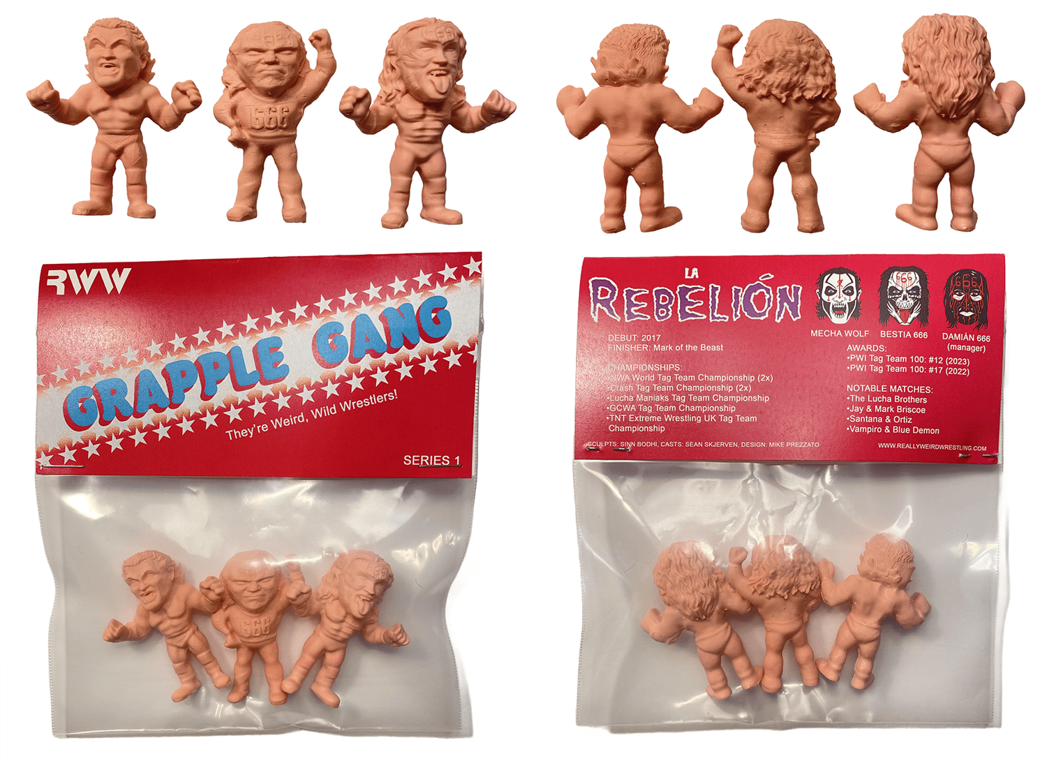 RWW GRAPPLE GANG MINI-WRESTLERS SERIES 1: LA REBELIÓN (3-PACK) | RWW
