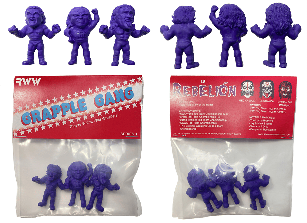 RWW GRAPPLE GANG MINI-WRESTLERS SERIES 1: LA REBELIÓN (3-PACK)
