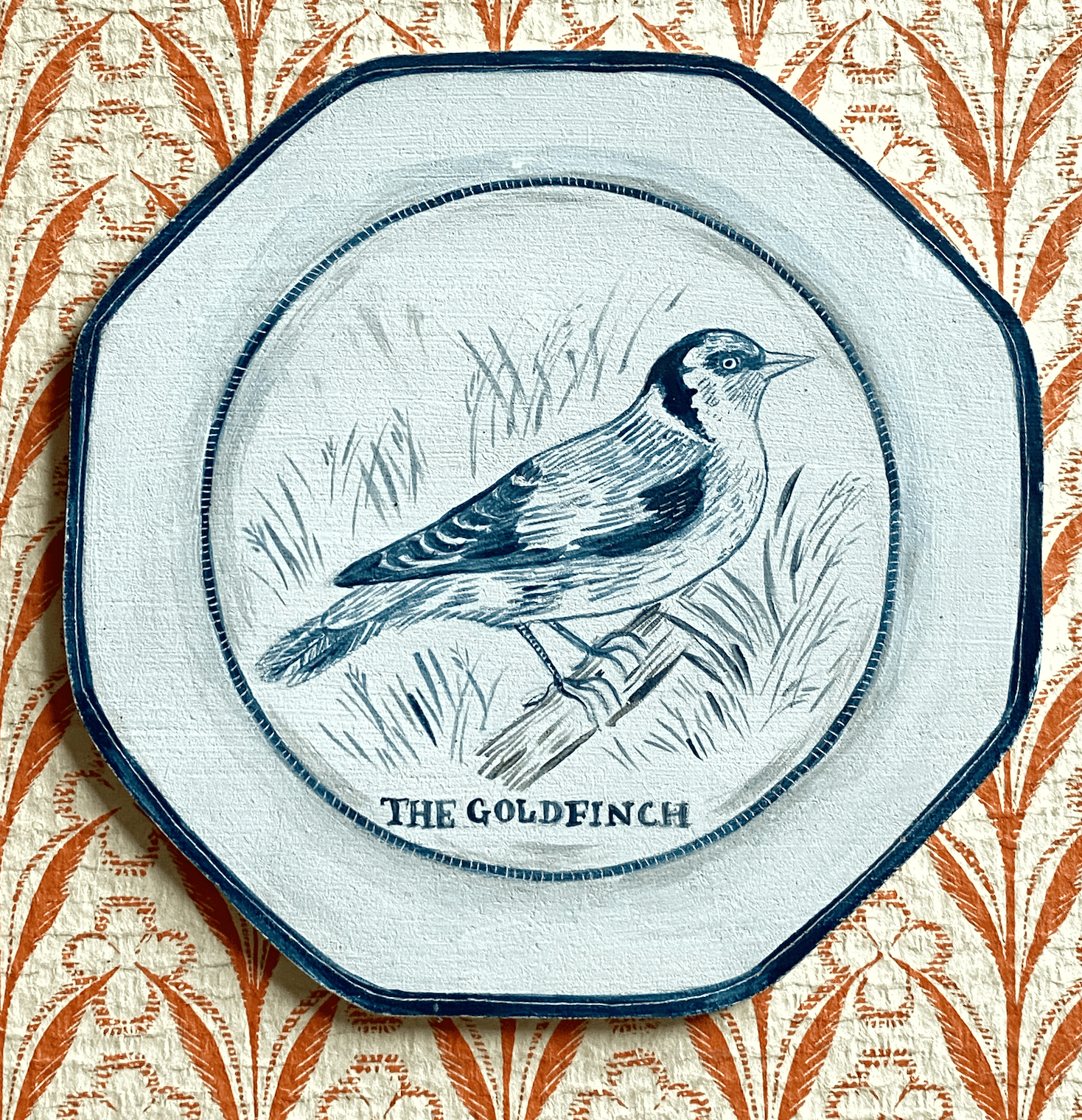 Image of Goldfinch plate wooden cutout