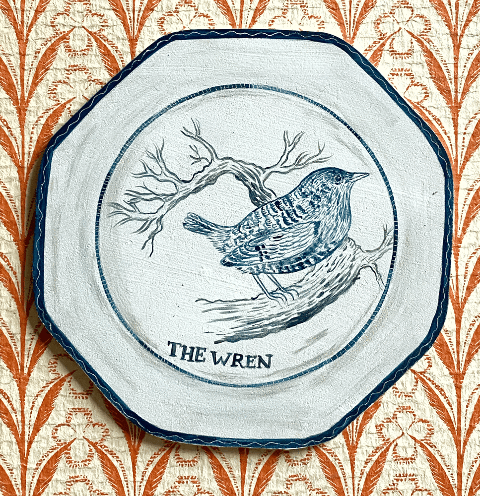 Image of Wren plate wooden cutout