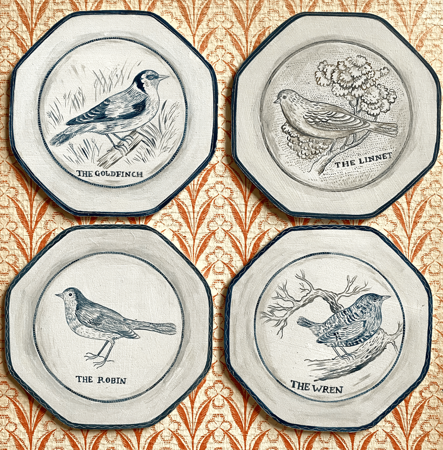 Image of Linnet plate wooden cutout