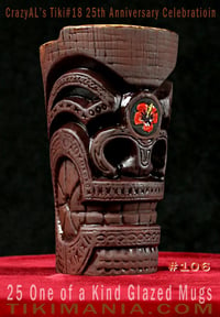 Image 1 of CrazyAL's Tiki #18 "Hibiscus Tiki" Mug Artist's Proof #106