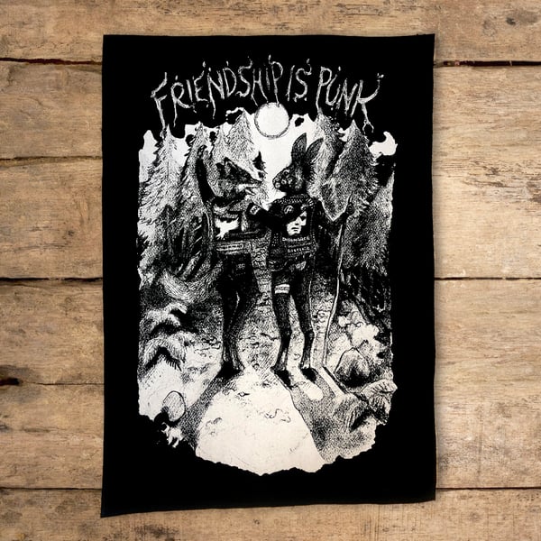 Image of "friendship is punk' backpatch